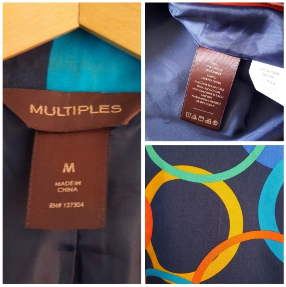 Multiples Multicolor Circle Open Front Jacket - image 3